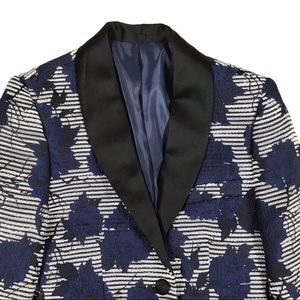 NWT Boccaccio Uomo Blue Black Blazer Sz 8 Floral